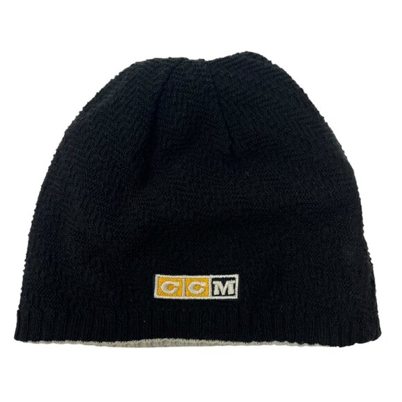 Pittsburgh Penguins CCM Knit Beanie Hat Cap Reversible Hockey NHL Logo Lemieux - Picture 4 of 4